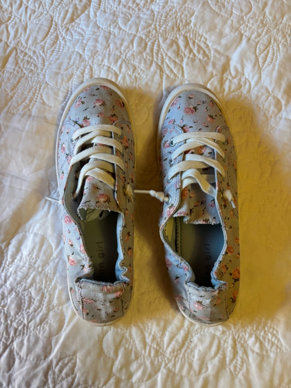 Madden Girl Light Blue Floral Canvas Slip-On Sneakers
